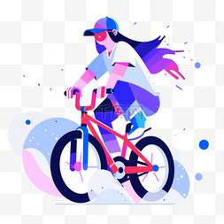 自行车亚运会运动员蓝色扁平风运