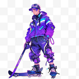 蓝色激情图片_滑雪激情运动员蓝色亚运会立体体