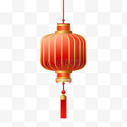 中式复古长灯笼春节新年装饰元素