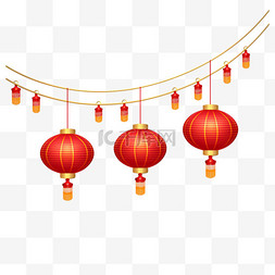 大红灯笼节日春节新年装饰元素
