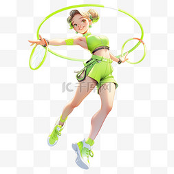 运动彩带彩带图片_彩带体操喝彩绿色立体体育亚运会