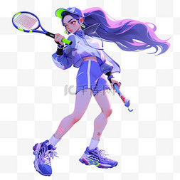 网球四强蓝色立体体育亚运会运动