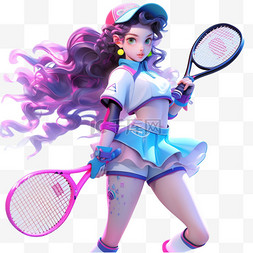 网球出线蓝色立体体育亚运会运动