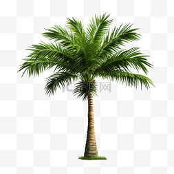 椰树棕榈树写实元素立体免扣图案