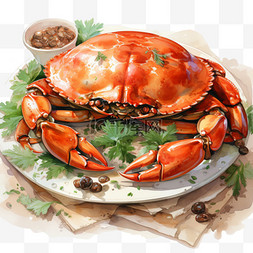 螃蟹重阳节美味插画重阳菜品大闸