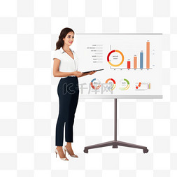 商业演示图表图片_女人用信息图表做商业演示