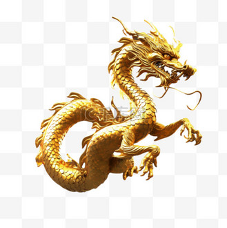 龙年3d立体金色中国龙金龙16