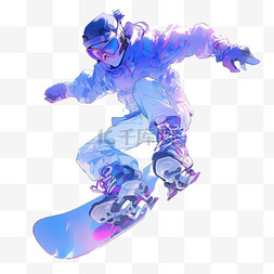 滑雪运动员蓝色立体体育亚运会运