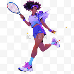 网球赛场亚运会运动员蓝色立体体