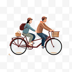 双人自行车上的人