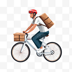 送货骑自行车的人