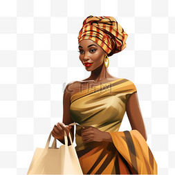 提着包的非洲女人