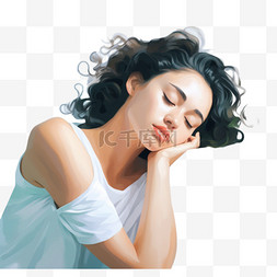 胳膊png图片_睡在胳膊上的年轻女人