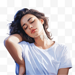 胳膊图片_睡在胳膊上的年轻女人