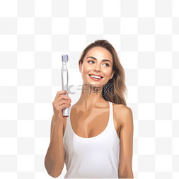 有电动牙刷的妇女