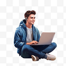 有膝上型计算机的年轻人