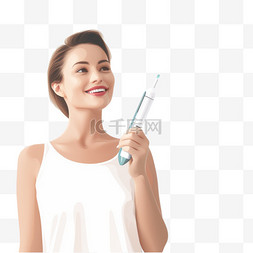 智能电动牙刷图片_有电动牙刷的妇女