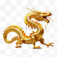 龙年3D立体金黄色中国龙金龙3