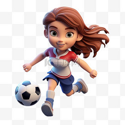 女踢足球图片_女孩子女孩女足立体风足球女孩