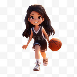 祝我的女孩图片_打篮球女孩女篮立体可爱打篮球