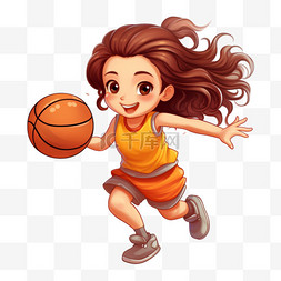 加油女篮扁平风女篮篮球女孩