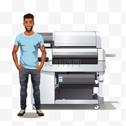 照片打印打印图片_站在打印机旁边等待照片打印的人
