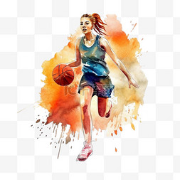 女孩打篮球图片_篮球女孩篮球女孩女篮扁平风