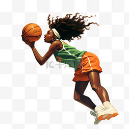 女孩打篮球图片_女篮篮筐篮球篮球女孩女篮扁平风