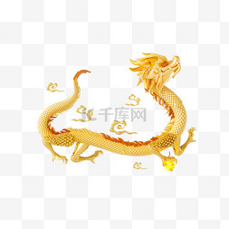 龙年春节3D立体金色中国龙