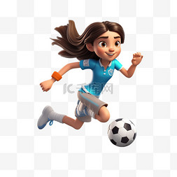 女足踢足球女足立体风足球女孩