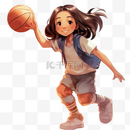 投篮篮球女篮篮球女孩女篮扁平风