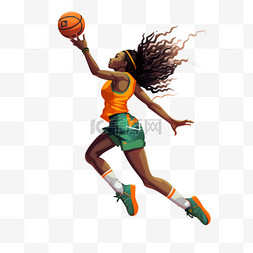 篮筐篮球女篮篮球女孩女篮扁平风