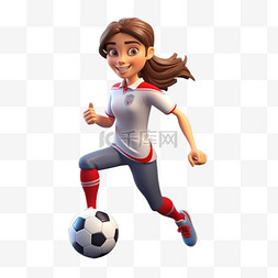 女孩射门足球女足立体风足球女孩