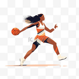 女孩打篮球图片_女孩冠军篮球女孩女篮扁平风