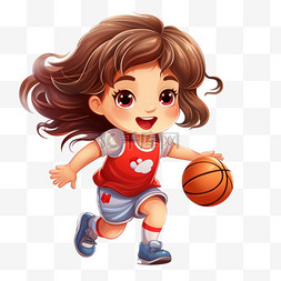 扁平风篮球女孩图片_女孩子篮球女篮扁平风女篮篮球女