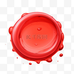 红圆按钮3d元素立体免扣图案