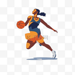 女孩打篮球图片_女孩子女篮篮球女孩女篮扁平风