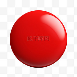 红圆按钮建模质感元素立体免扣图