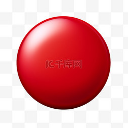 红圆按钮几何图案元素立体免扣图
