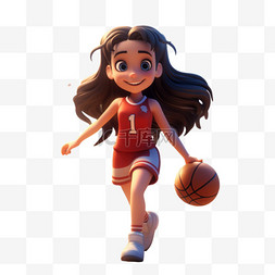 精彩篮球赛图片_女孩打篮球女篮立体可爱打篮球