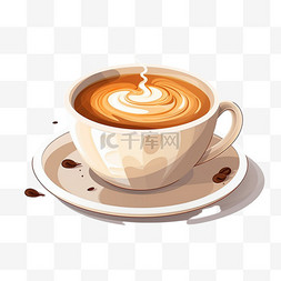 咖啡茶杯元素立体免扣图案

