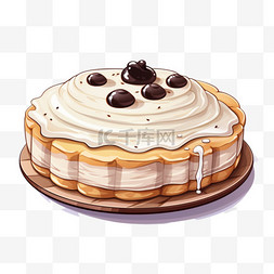 蛋糕奶油甜品元素立体免扣图案