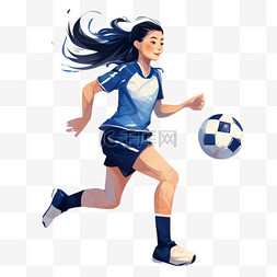 踢进门女孩女足女足运动员足球比