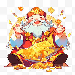 新年财神卡通免抠元素手绘