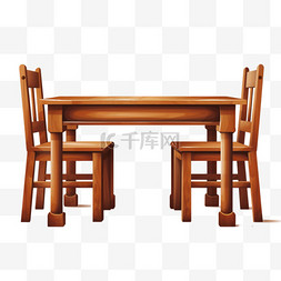 棕色木质桌椅
