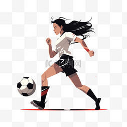 女子足球图片_女子足球女足扁平风女足足球
