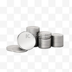 银色的容器图片_白色圆形容器旁的银色圆形硬币