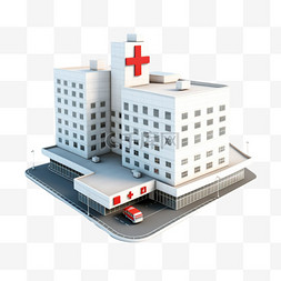保护心脏日护士等距立体医院建筑