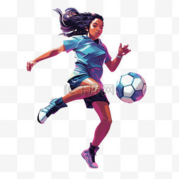女孩踢足球女足女足运动员足球比