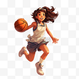 女孩打篮球图片_女孩冲刺女篮立体风篮球运动员
